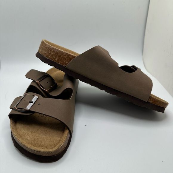CUSHIONAIRE Women's Cork Footbed Sandal With +Comfort 6 BROWN - Picture 6 of 7